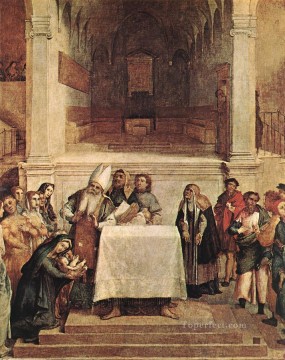 Lorenzo Lotto Painting - Presentation on the Temple 1554 Renaissance Lorenzo Lotto